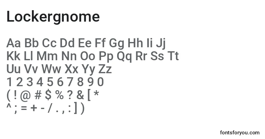 Schriftart Lockergnome – Alphabet, Zahlen, spezielle Symbole