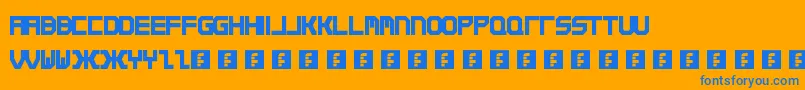 Qirex Font – Blue Fonts on Orange Background