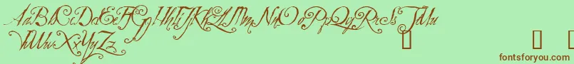 Шрифт ZothiqueDemo – коричневые шрифты на зелёном фоне