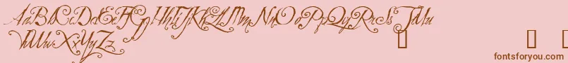 Fonte ZothiqueDemo – fontes marrons em um fundo rosa