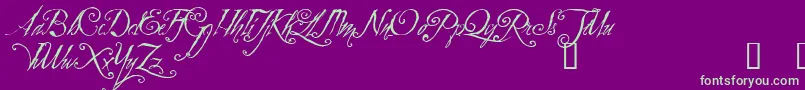 フォントZothiqueDemo – 紫の背景に緑のフォント
