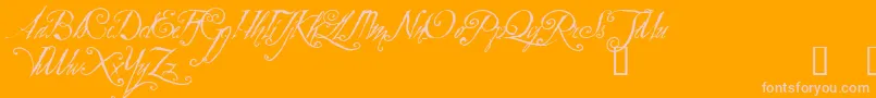 ZothiqueDemo-Schriftart – Rosa Schriften auf orangefarbenem Hintergrund