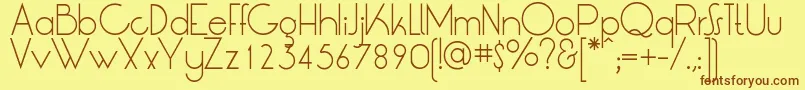 LtOksanaLight Font – Brown Fonts on Yellow Background
