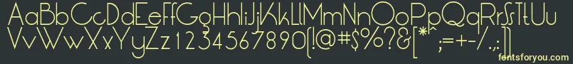 LtOksanaLight Font – Yellow Fonts on Black Background