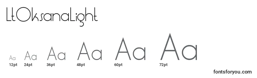 LtOksanaLight Font Sizes