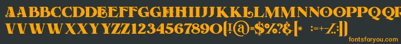 フォントForestregular – 黒い背景にオレンジの文字