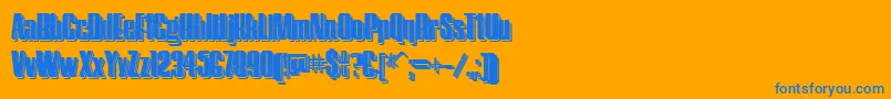HostilShadowTwo Font – Blue Fonts on Orange Background