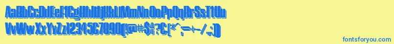 HostilShadowTwo Font – Blue Fonts on Yellow Background