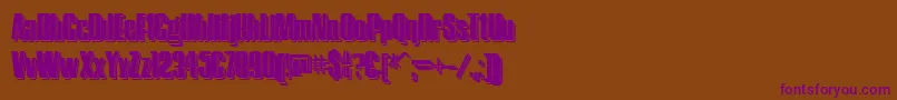 HostilShadowTwo Font – Purple Fonts on Brown Background