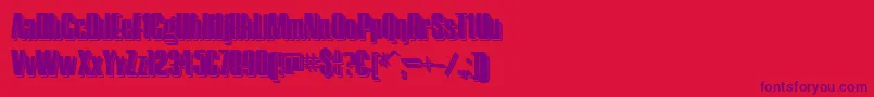 フォントHostilShadowTwo – 赤い背景に紫のフォント