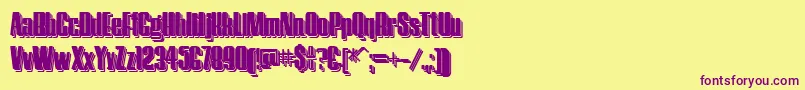 HostilShadowTwo Font – Purple Fonts on Yellow Background