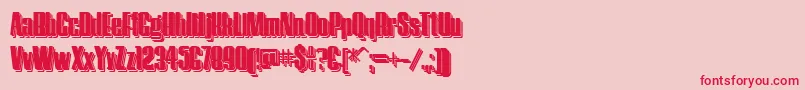 HostilShadowTwo Font – Red Fonts on Pink Background