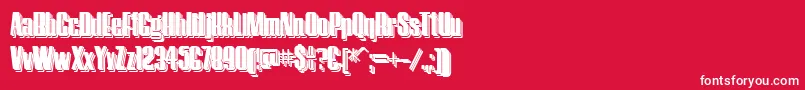 フォントHostilShadowTwo – 赤い背景に白い文字