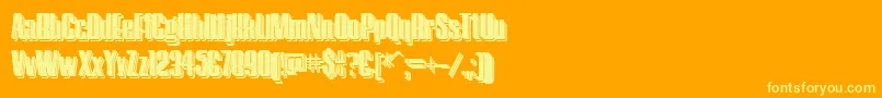HostilShadowTwo Font – Yellow Fonts on Orange Background