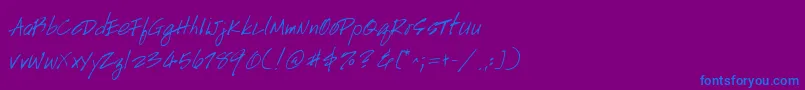 Handscript-fontti – siniset fontit violetilla taustalla