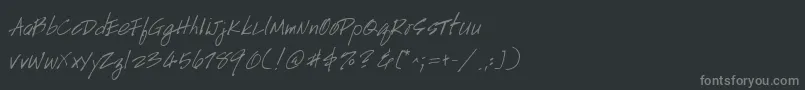 Шрифт Handscript – серые шрифты на чёрном фоне