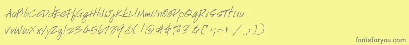 Шрифт Handscript – серые шрифты на жёлтом фоне