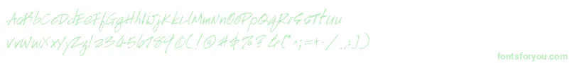 fuente Handscript – Fuentes Verdes Sobre Fondo Blanco