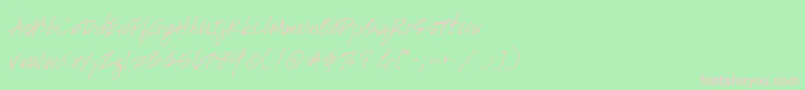 Handscript Font – Pink Fonts on Green Background