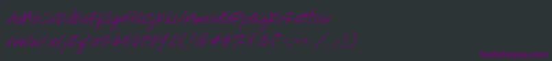 フォントHandscript – 黒い背景に紫のフォント