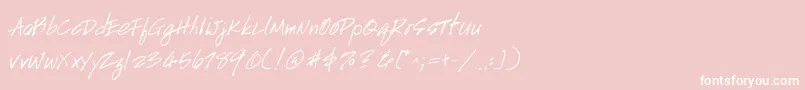 fuente Handscript – Fuentes Blancas Sobre Fondo Rosa