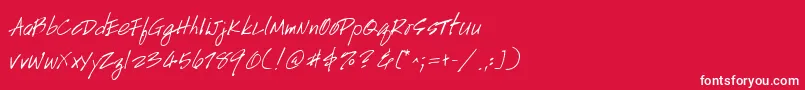 Saiba mais sobre a fonte Handscript Fonte Handscript – fontes brancas em um fundo vermelho