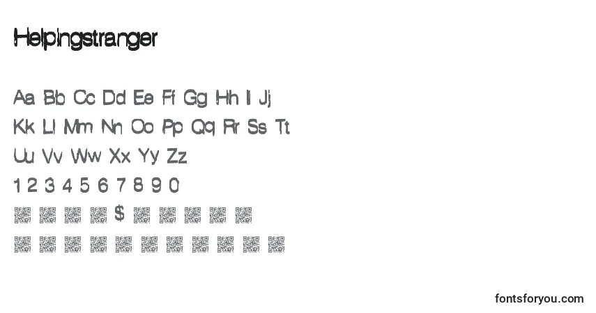 Schriftart Helpingstranger – Alphabet, Zahlen, spezielle Symbole