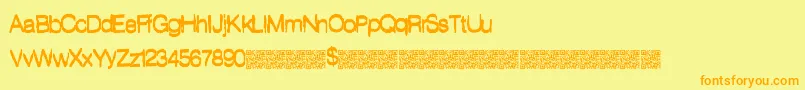 Helpingstranger Font – Orange Fonts on Yellow Background