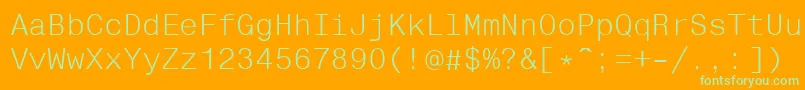 Helvfixed Font – Green Fonts on Orange Background
