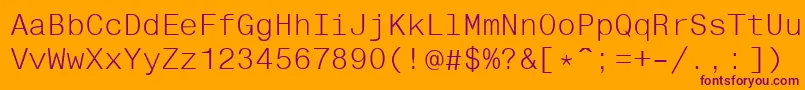 Helvfixed Font – Purple Fonts on Orange Background
