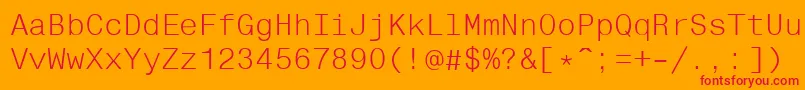 Helvfixed Font – Red Fonts on Orange Background