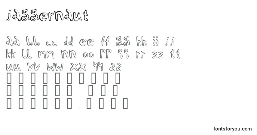 Schriftart Jaggernaut – Alphabet, Zahlen, spezielle Symbole