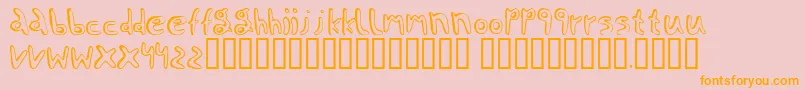 Jaggernaut-Schriftart – Orangefarbene Schriften auf rosa Hintergrund