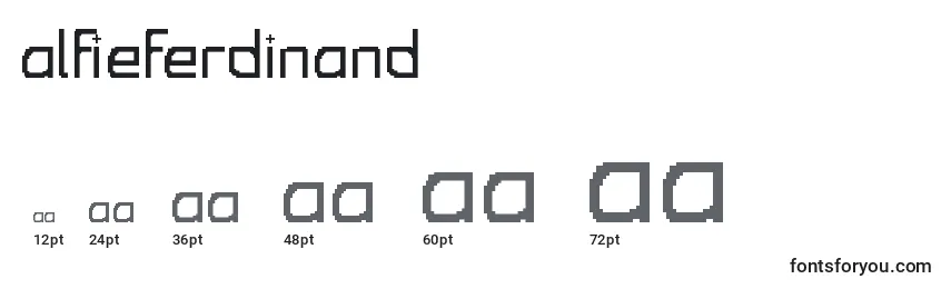 Размеры шрифта AlfieFerdinand