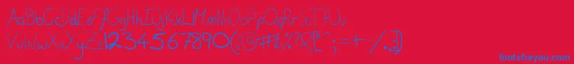 More about CalisInPuppetland Font CalisInPuppetland Font – Blue Fonts on Red Background