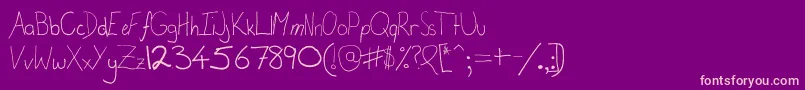 CalisInPuppetland Font – Pink Fonts on Purple Background