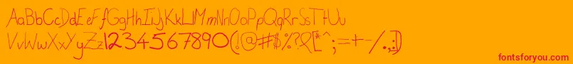 フォントCalisInPuppetland – オレンジの背景に赤い文字