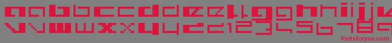 フォントRoyalSimplicity – 赤い文字の灰色の背景