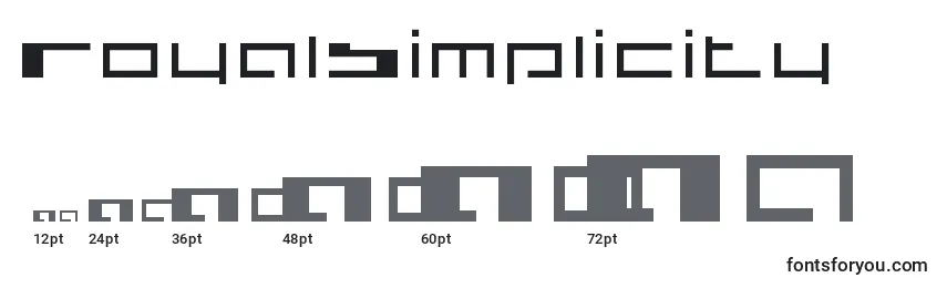 RoyalSimplicity Font Sizes