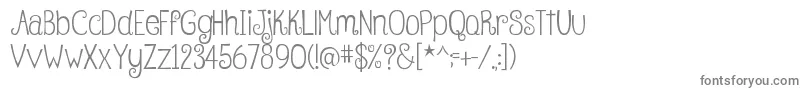 BettyRegular-fontti – harmaat kirjasimet valkoisella taustalla