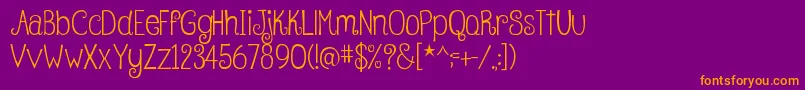 BettyRegular Font – Orange Fonts on Purple Background