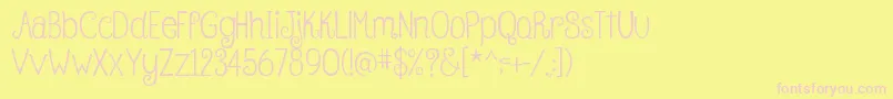 BettyRegular Font – Pink Fonts on Yellow Background