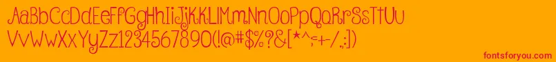 BettyRegular Font – Red Fonts on Orange Background