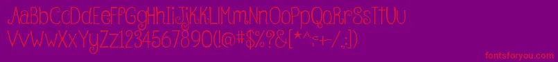 BettyRegular Font – Red Fonts on Purple Background