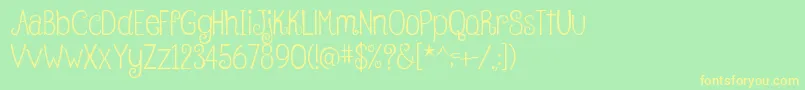 BettyRegular Font – Yellow Fonts on Green Background