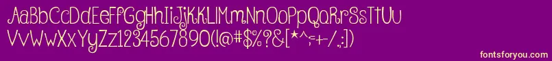 BettyRegular Font – Yellow Fonts on Purple Background