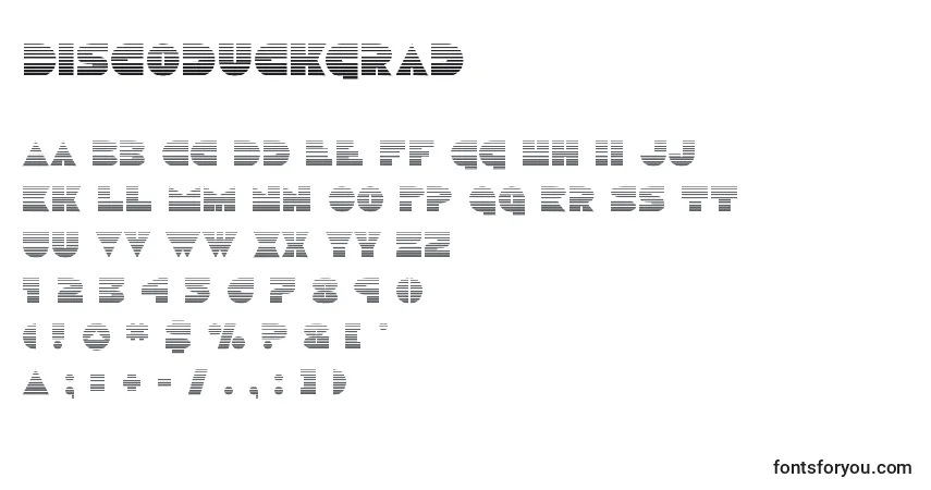 Шрифт Discoduckgrad – алфавит, цифры, специальные символы