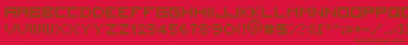 フォント5x5Square – 赤い背景に茶色の文字