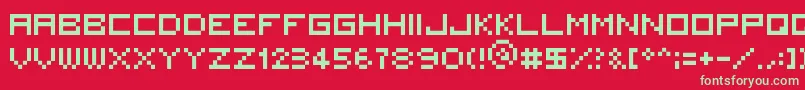 フォント5x5Square – 赤い背景に緑の文字