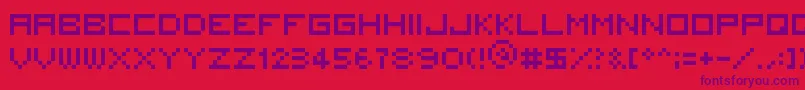 5x5Square Font – Purple Fonts on Red Background